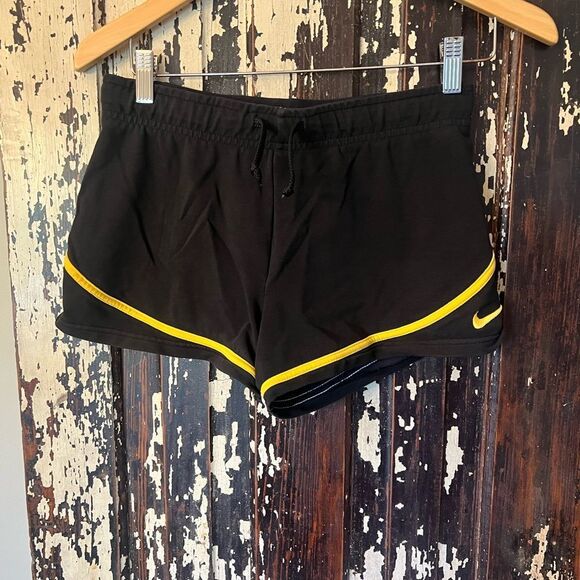 Vintage Livestrong Nike Black and Yellow Women's Athletic Shorts. Size small. - Picture 1 of 6
